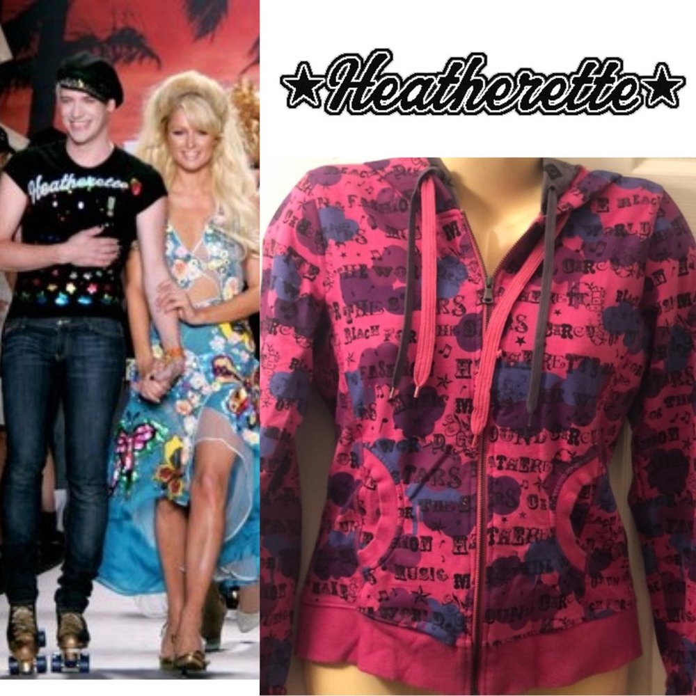 🎪*RARE* Heatherette POP! Y2K Runway Designer Double-Layer Pink Circus Hoodie 🍭